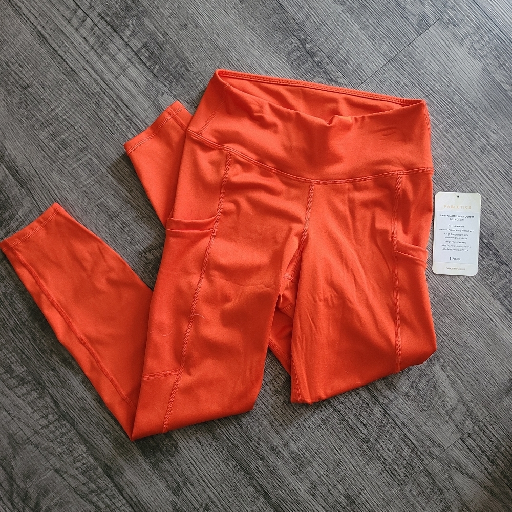 Fabletics Orange Highwaist Athletic Leggings